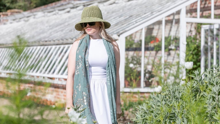 A hat and scarf, part of the 2026 spring/summer collection